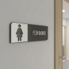 Placa de Sinalização Indicativa MDF 3D - WC Feminino